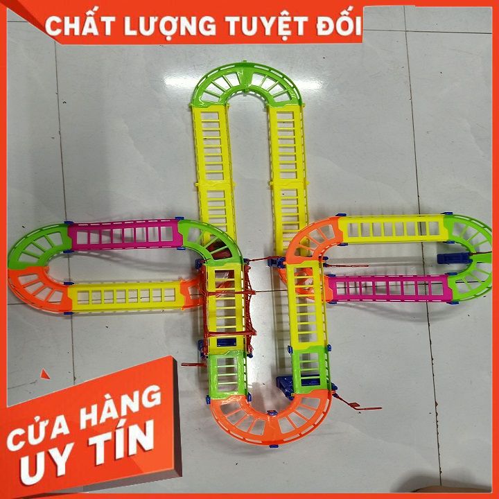 {Đồ chơi lắp ráp thông minh} Bộ lắp ráp ray tàu lửa nhiều chi tiết
