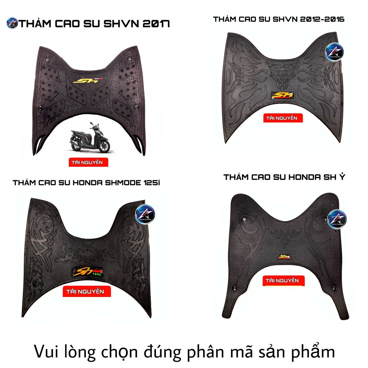 [HCM]THẢM LÓT CHÂN CAO SU HONDA SH CÁC ĐỜI