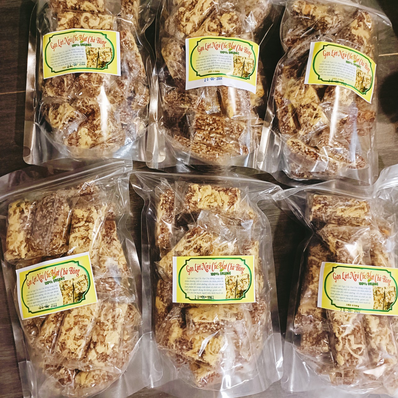 Thanh gạo lứt chà bông bịch 500gr