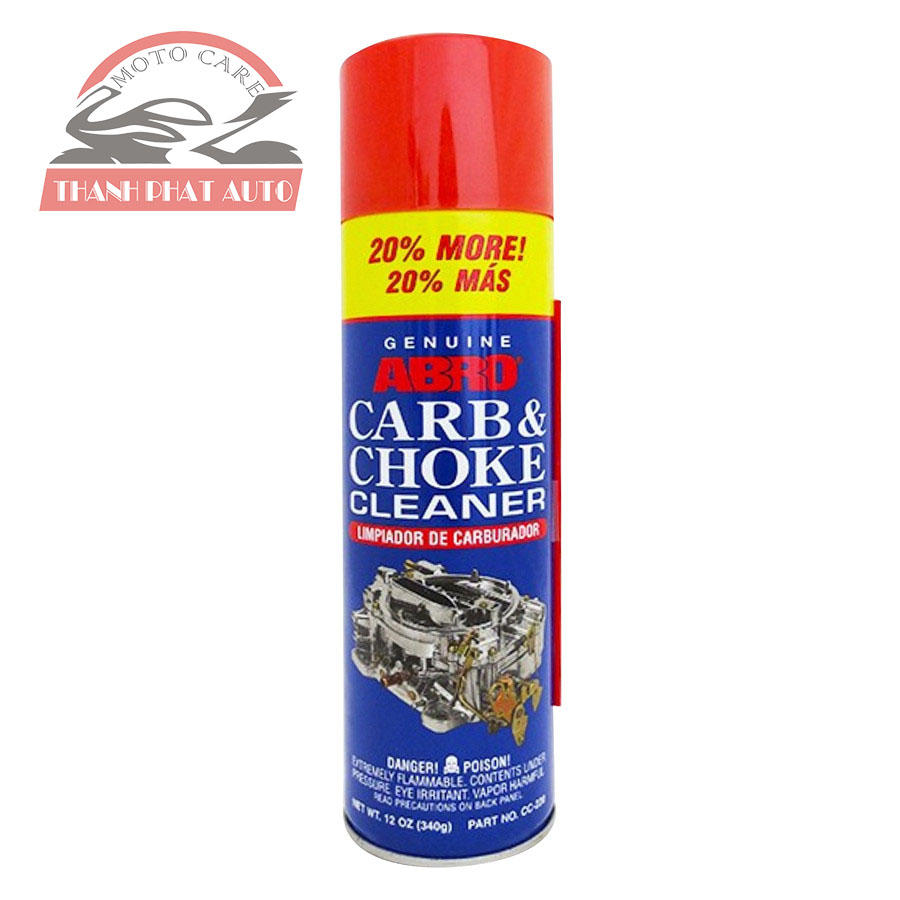 Chai xịt súc bình xăng con Abro Carb & Choke Cleaner 400ml