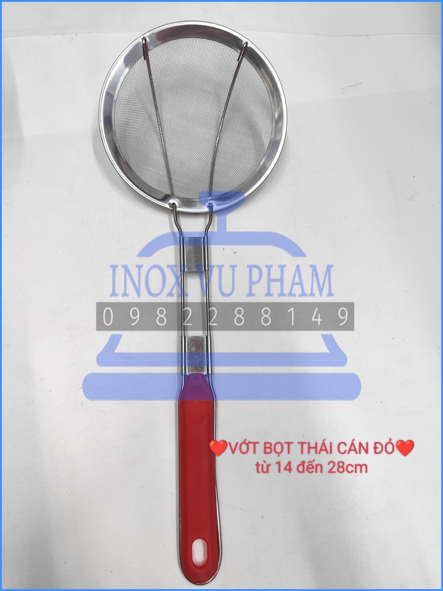 Vợt Hớt Bọt Thái Cán Đỏ Bền Chắc , Đẹp Mắt (Ảnh shop tự chụp)