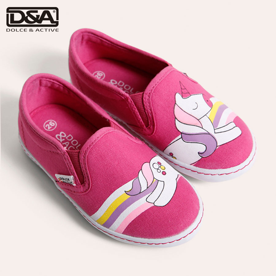 Giày Sneaker Bé gái thời trang D&A BG1704 đỏ và hồng