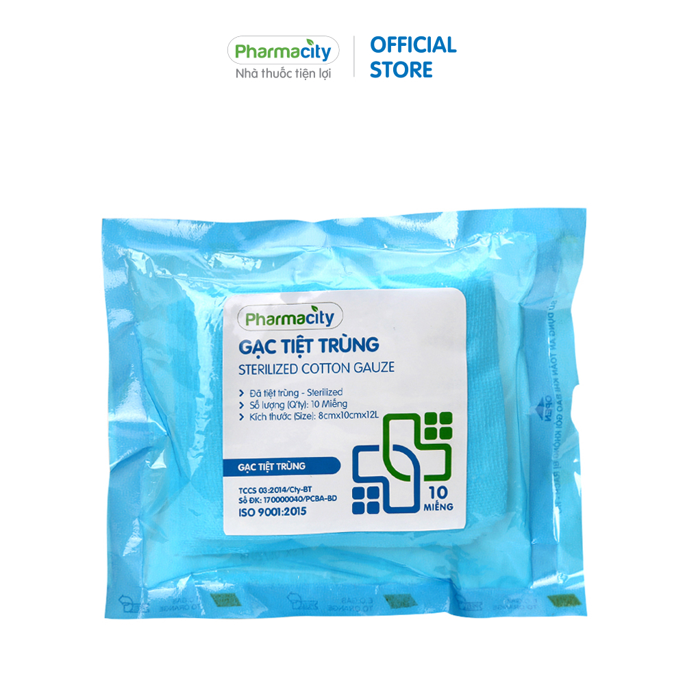Gạc tiệt trùng Pharmacity 8 X 10cm (10 miếng/gói)