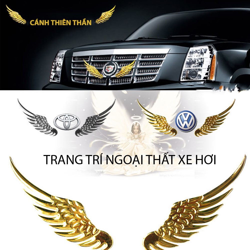 Logo kim loại đôi cánh 3D sang trọng