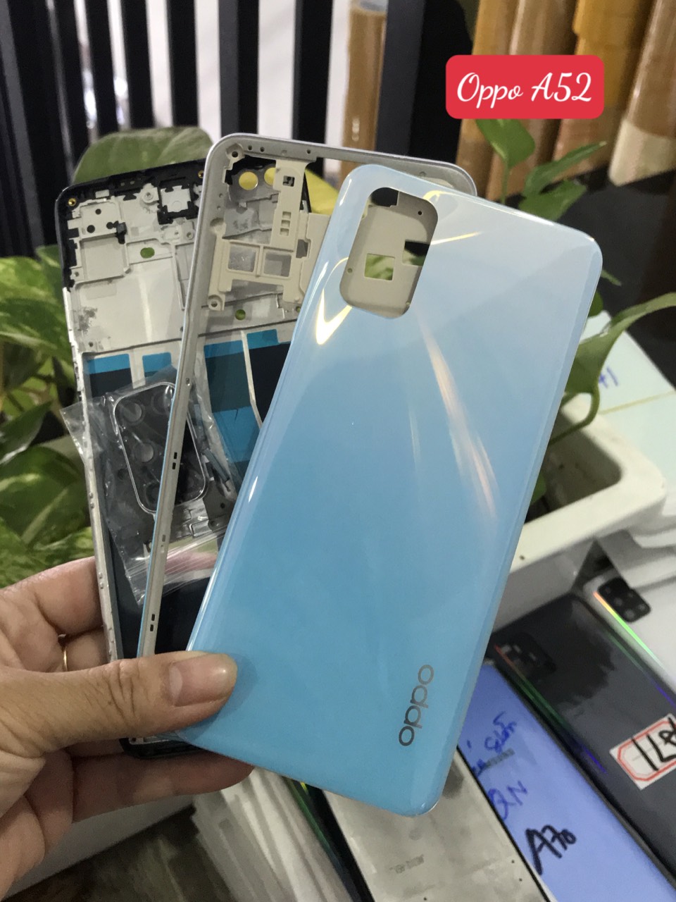 Bộ vỏ zin oppo a52 / oppo a92 kèm phím +kính camera)