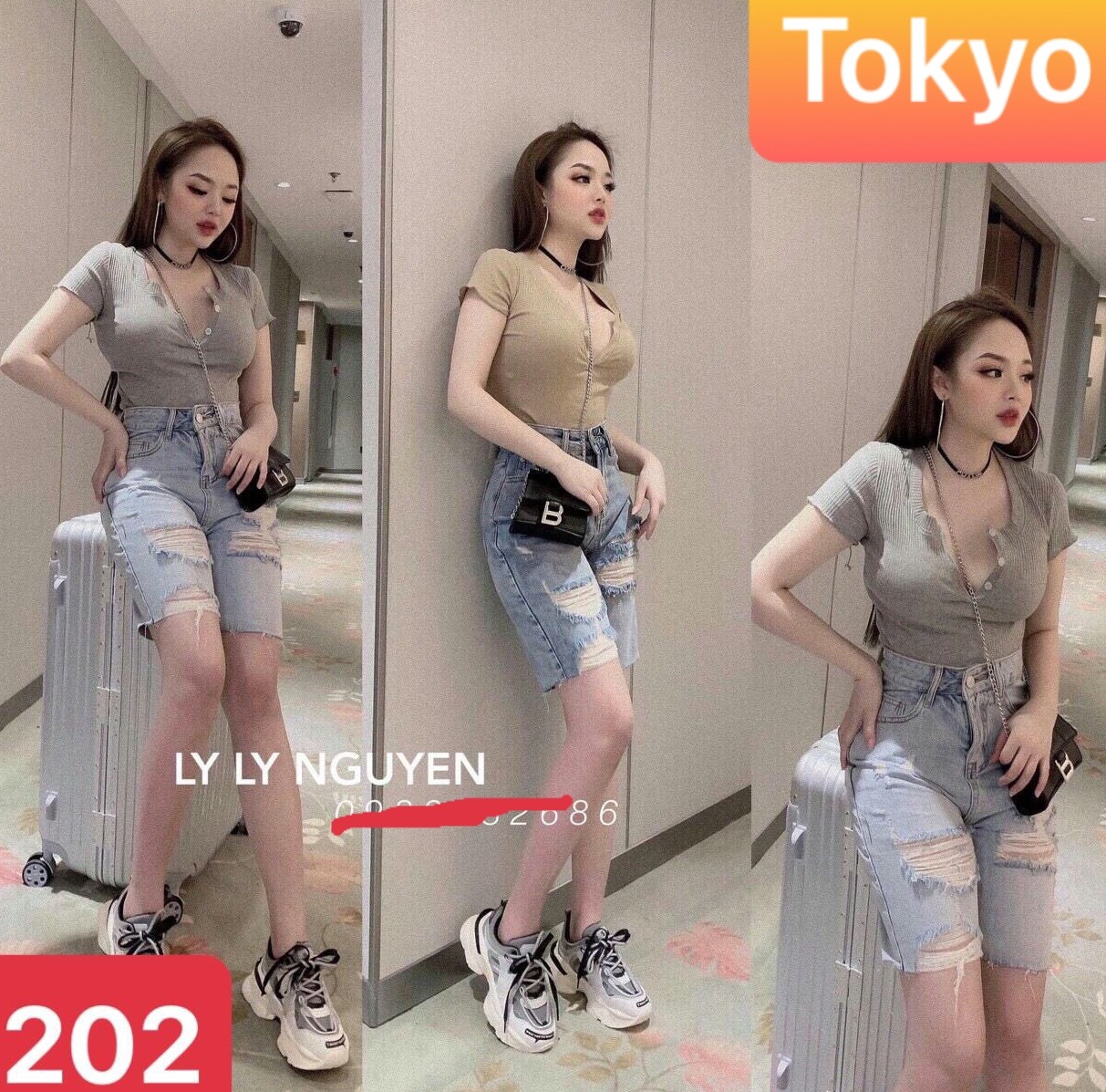 QUẦN SHORT SỌT JEAN LỬNG KIỂU NGỐ NỮ CHẤT BÒ XANH WASH RÁCH LƯNG CAO NÂNG MÔNG DB-202 - TOKYO FASHION