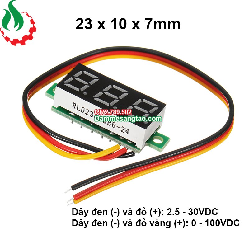 Vôn kế dc 2.5v - 30v màn hình led dây 0.28 inch