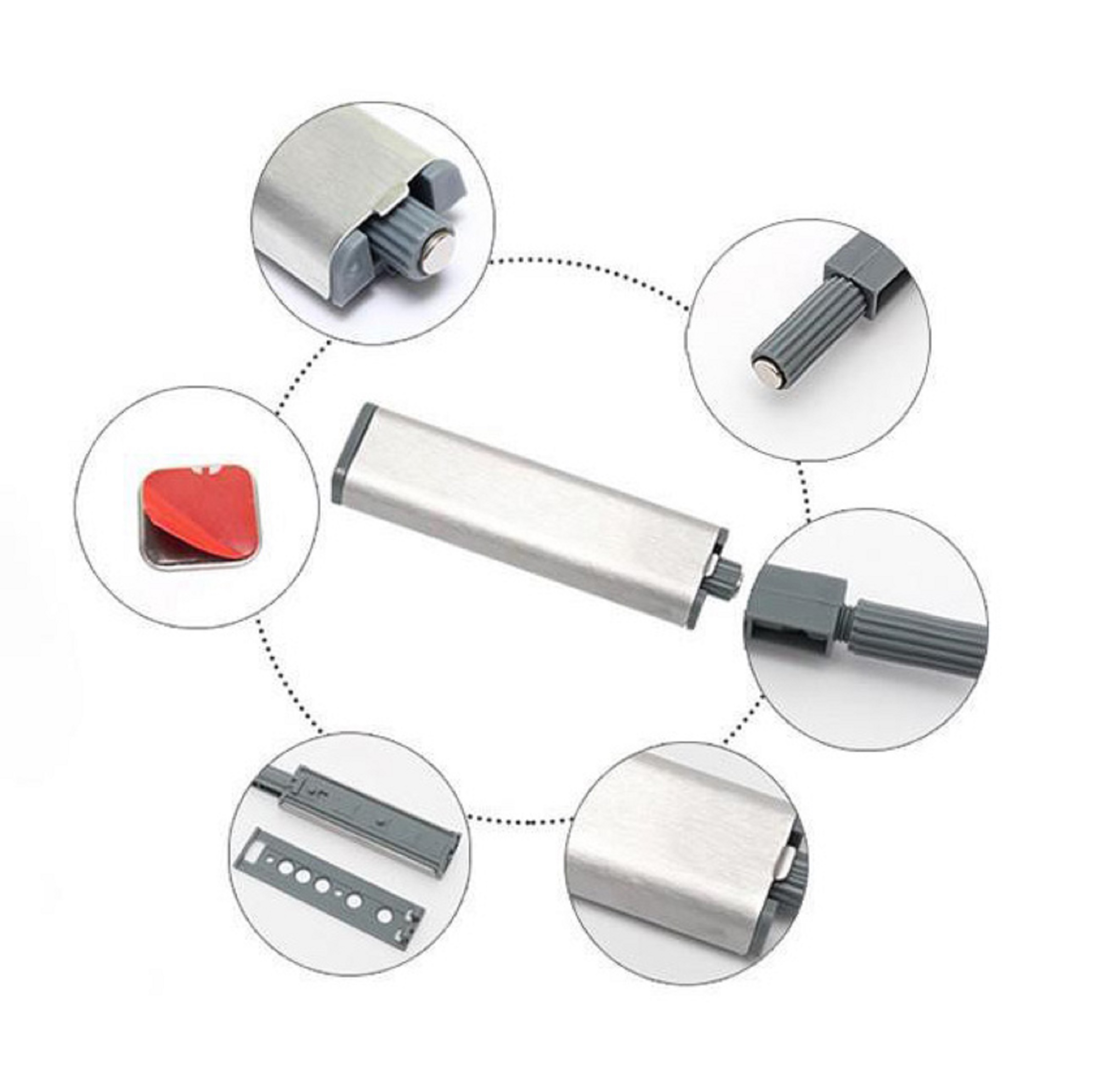 COMBO 10 NÚT NHẤN-MỞ, HÍT CÁNH TỦ NAM CHÂM INOX