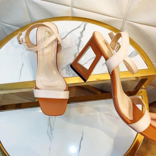 Giày cao gót 7cm, gót khoét lỗ hở mũi, size 35-40