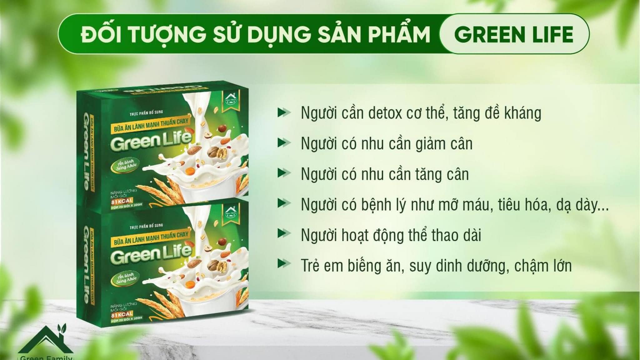 Bữa ăn dinh dưỡng Green Life Thuần Chay. ( xả kho)