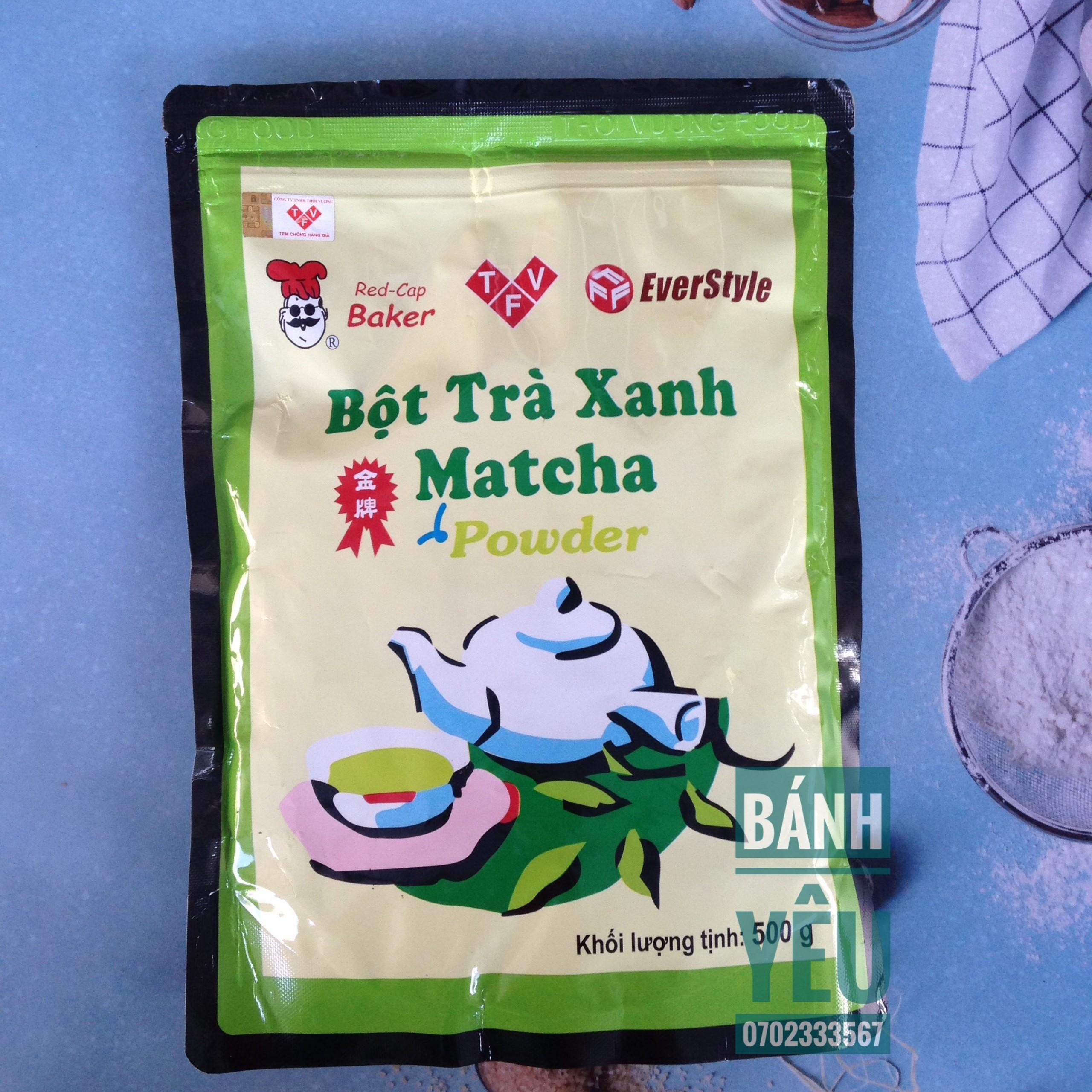 Bột trà xanh Matcha Đài Loan- gói nguyên 500g dùng làm bánh,pha chế