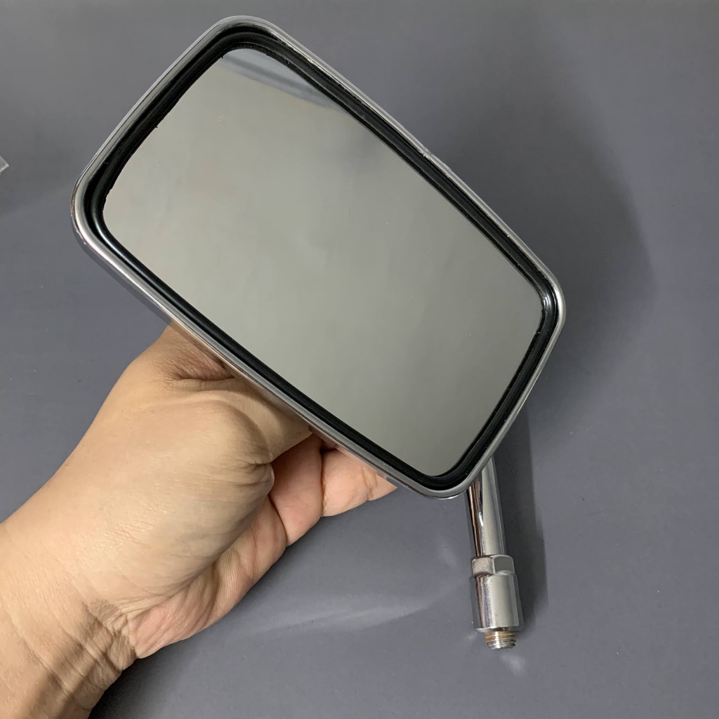 Kính chiếu hậu kiểu Moto kim loại xi inox, sáng bóng - bền chắc, chân 10 ly, phù hợp mọi dòng xe