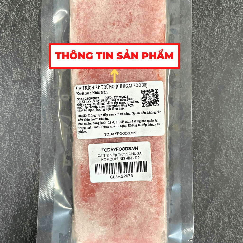 (CHỈ GIAO HCM) Cá trích ép trứng Nhật Bản ăn sashimi thanh 150G