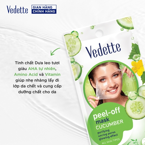 Mặt nạ lột nhẹ Vedette Dưa Leo 12ml