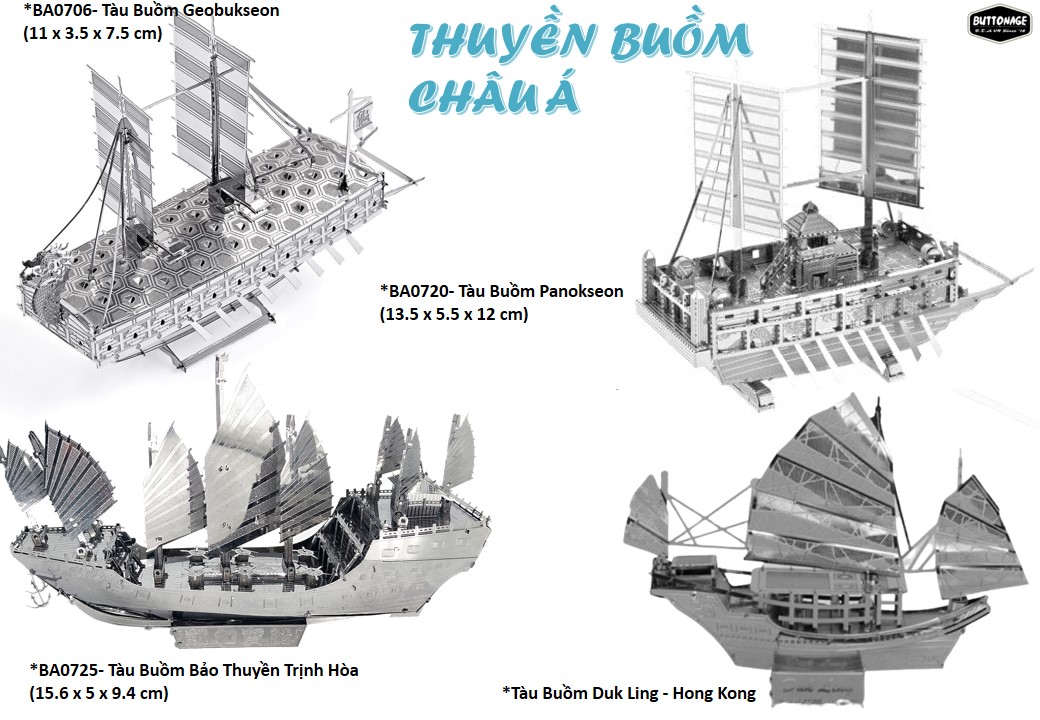 Mô Hình Lắp Ráp 3d Seri Thuyền Buồm Châu Á (Kim loại lắp ghép 3D)
