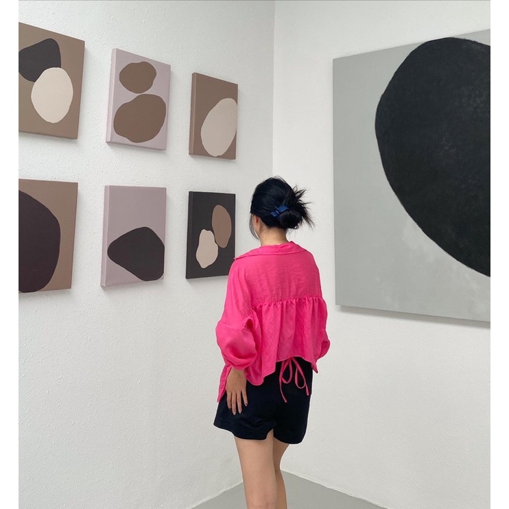 áo sơ Mimi lệch lưng