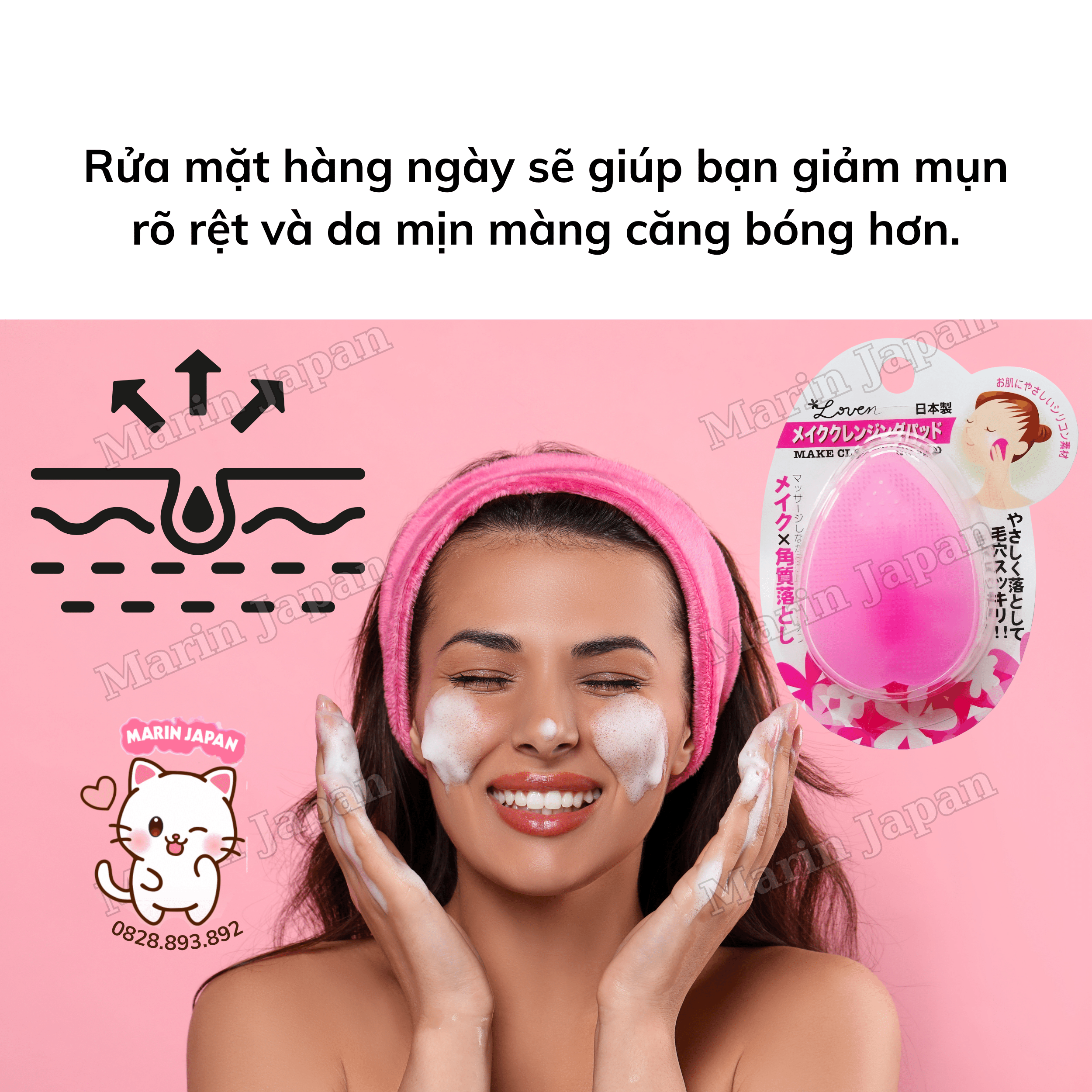 Cọ Rửa Mặt Silicon Mềm Loven Make Cleansing Pad Nhật Bản