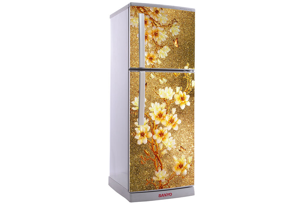 [HCM]Decal dán tủ lạnh - Hoa Mai Trắng mẫu 2- Chất liệu cao cấp