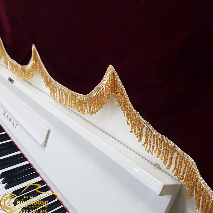 Khăn Phủ Đàn Piano nhung đỏ cao cấp mềm mịn