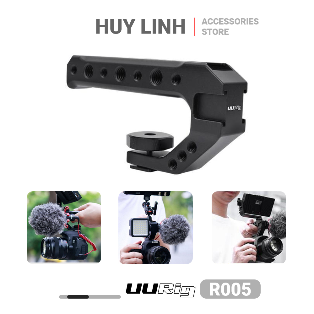 UURig R005 Universal Camera Top Handle - Tay cầm đa năng dành cho máy ảnh tích hợp ngàm mở rộng 1/4 và 3/8 inch rất tiện lợi
