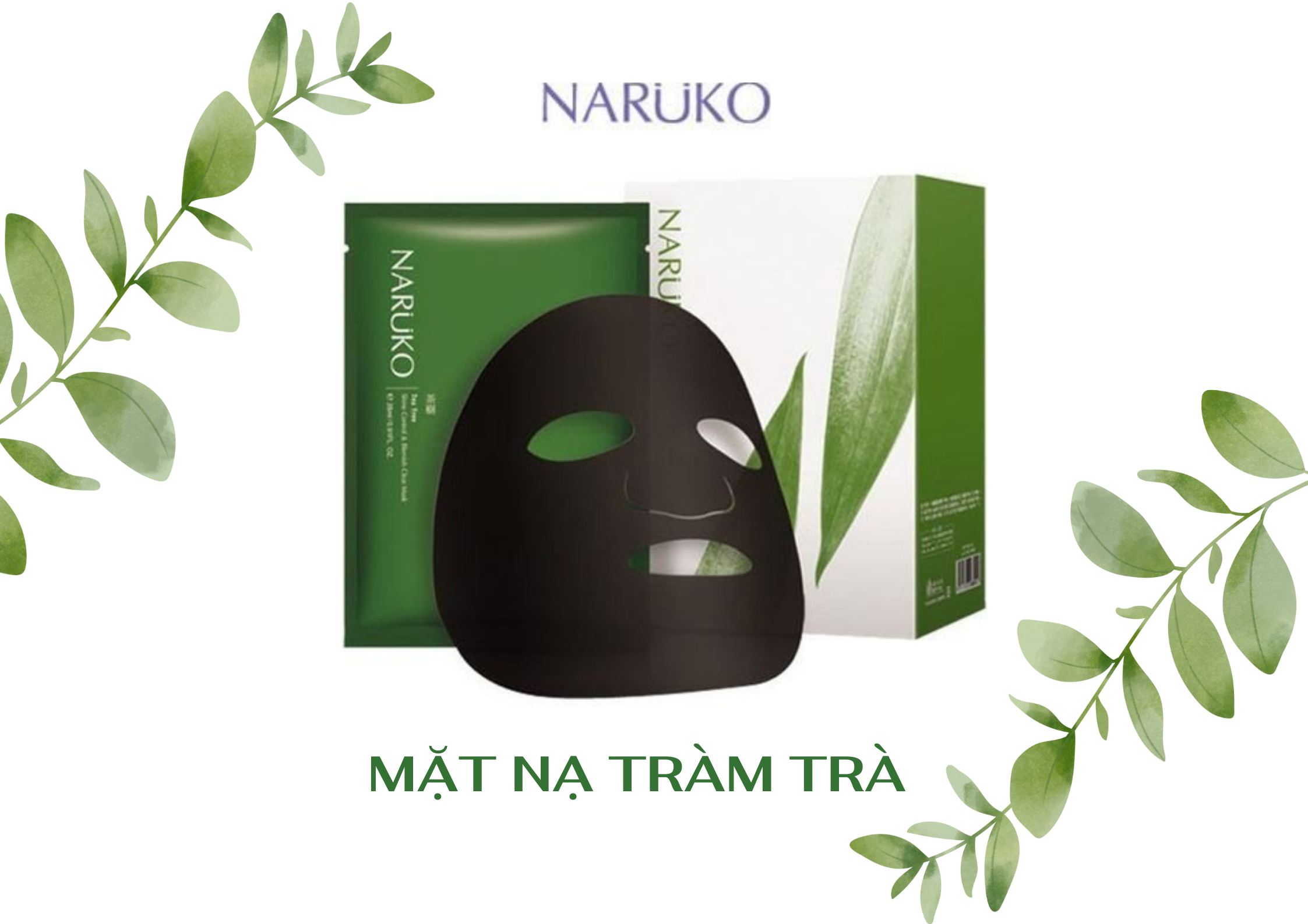 Mặt nạ tràm trà kiềm dầu Naruko Bản Đài  (Miếng lẻ + hộp 8 miếng)