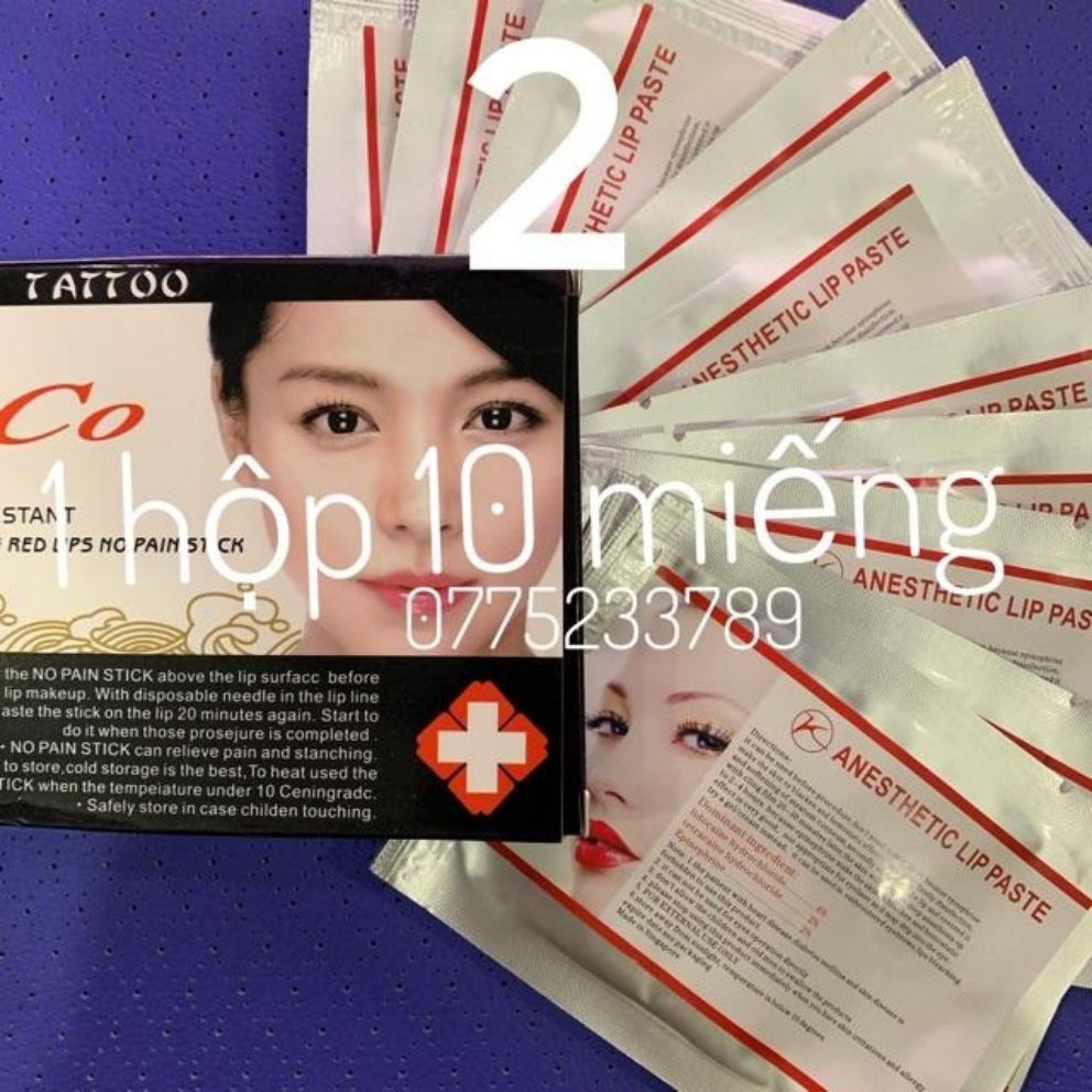 Tê miếng dán môi coco 1 hộp 10 miếng