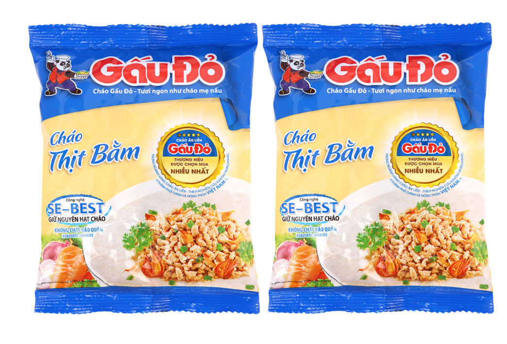 Thùng 50 Gói Cháo Gấu Đỏ Thịt Bằm 50gr