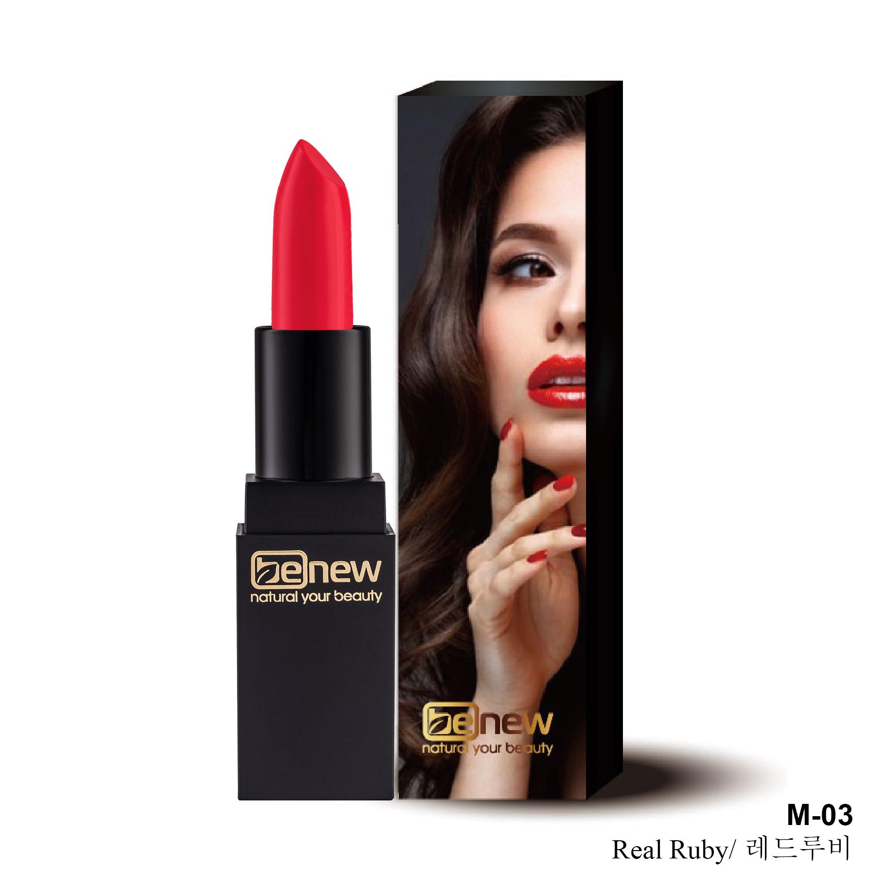 Son lì Benew Delux Matte Hàn Quốc 3.5g # M03 Real Ruby