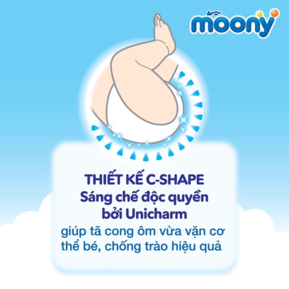 [CỘNG 6 MIẾNG] Tã dán Moony cao cấp NB96/S90/M68 - Nhập khẩu từ Nhật Bản
