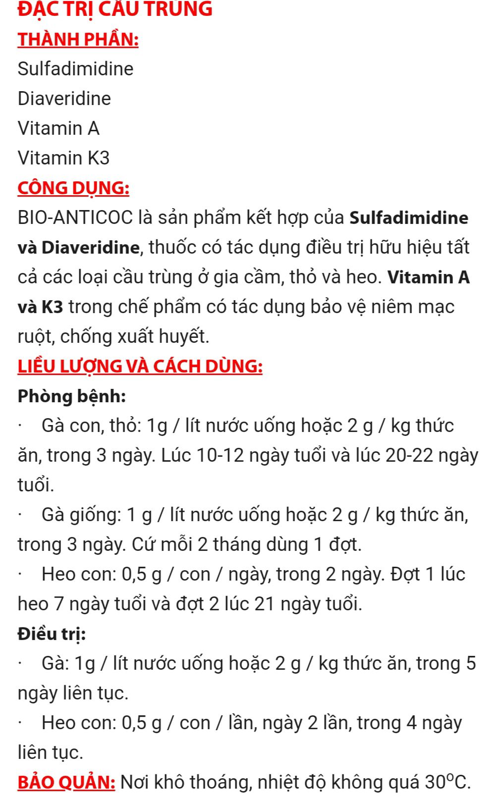 CẦU TRÙNG GÀ, BIO ANTICOC