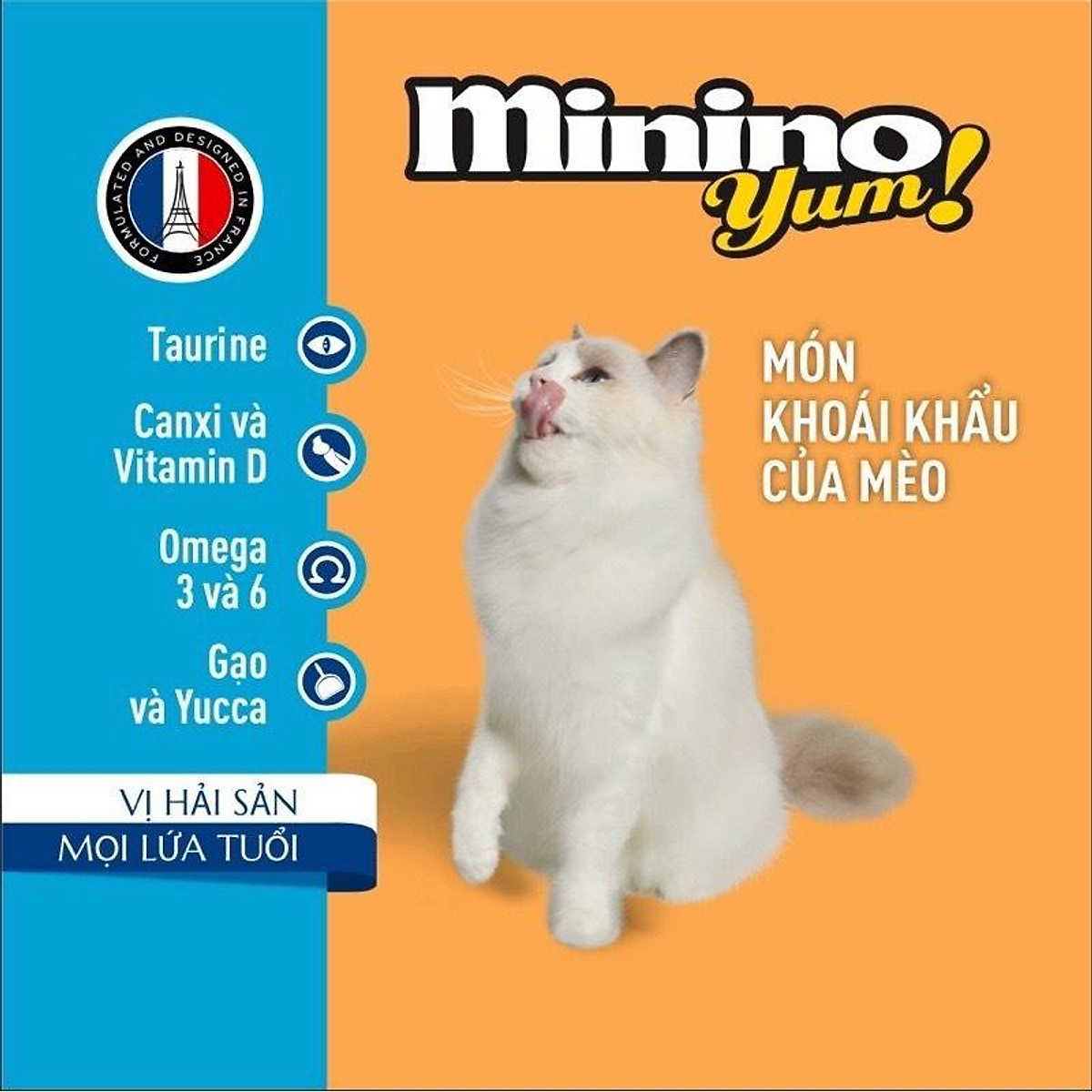 Thức ăn cho mèo mọi lưa tuổi Minino YUM - 1.5 Kg