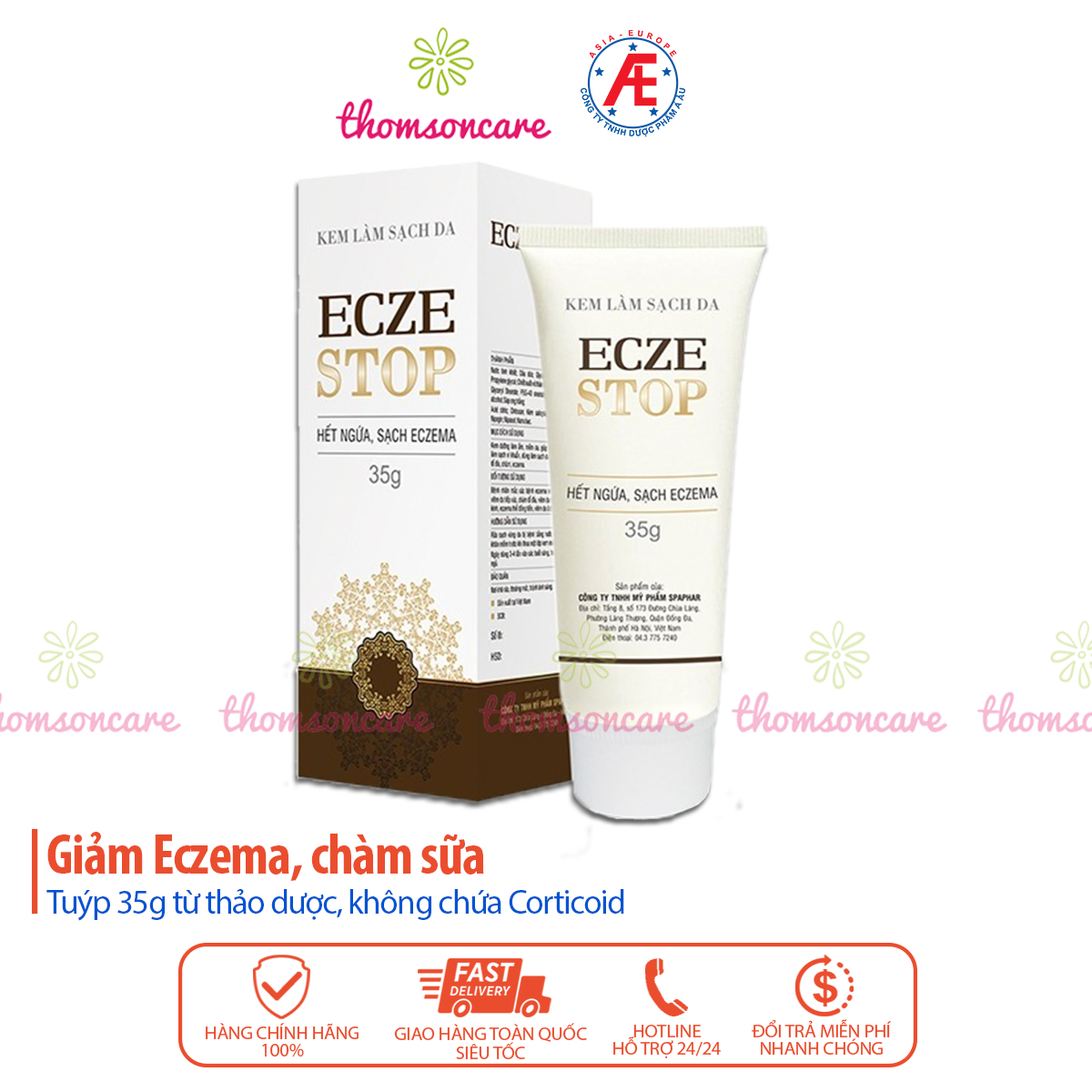 Ecze stop - chăm sóc da , làm sạch và duy trì độ ẩm cho da, giúp hết ngứa, sạch da - Thomsoncare