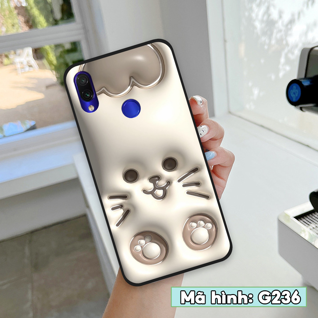 Ốp lưng Xiaomi Redmi Note 7 / Redmi 7, ốp điện thoại xiaomi hình gấu 3D dễ thương, thời trang