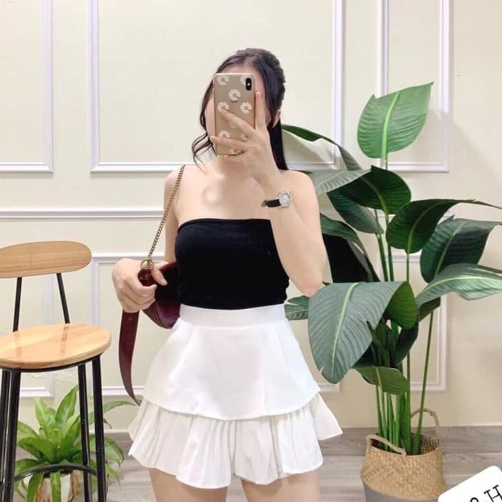 ( ẢNH THẬT) CHÂN VÁY XÒE 2 TẦNG XẾP LY DƯỚI CV11 THỜI TRANG HÀN QUỐC, AMELIA, CHÂN VÁY NỮ, CHÂN VÁY XẾP LY, CHÂN VÁY XÒE, CHÂN VÁY NGẮN, CHÂN VÁY TRẮNG, CHÂN VÁY ĐEN, CHÂN VÁY XÒE ĐEN, CHÂN VÁY DÁNG NGẮN