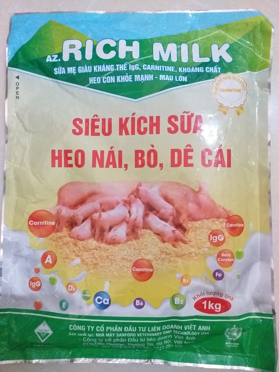 Siêu kích sữa cho heo, bò, dê, thỏ -rick milk 1kg