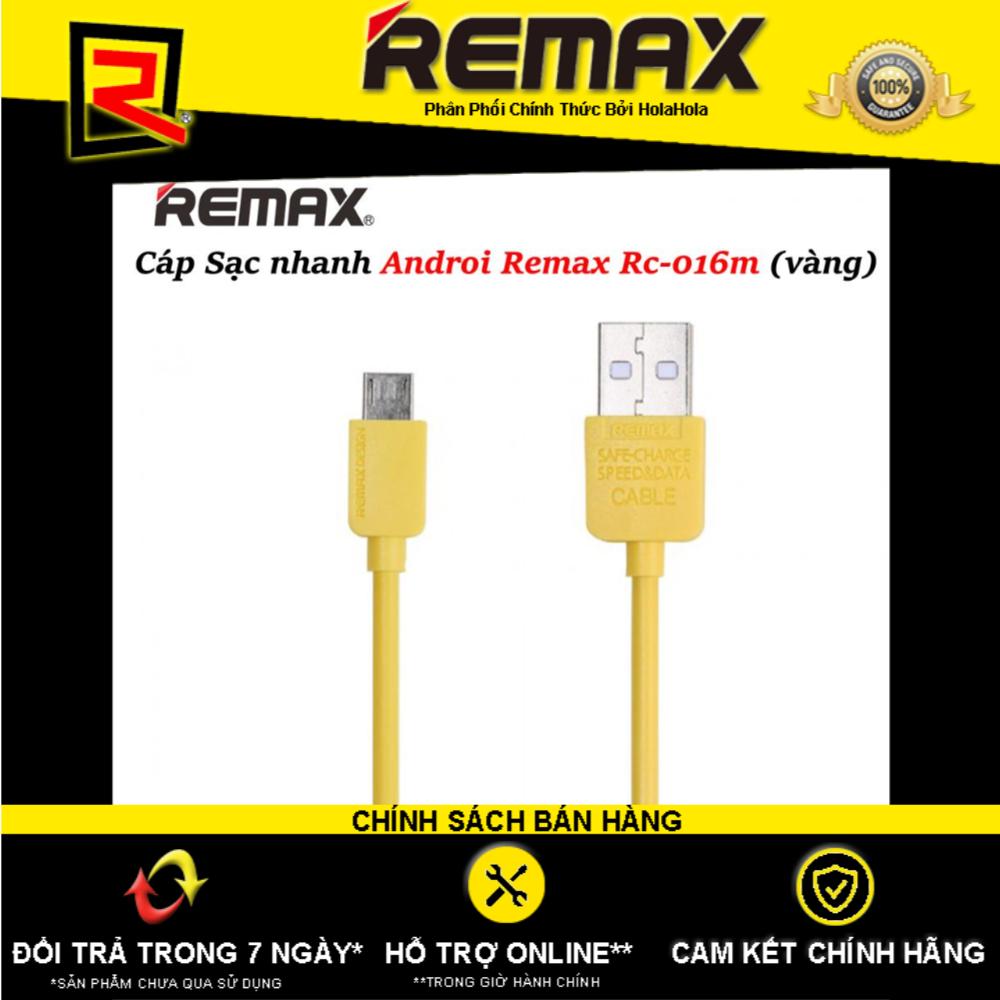 [HCM]Cáp Sạc nhanh Androi Remax Rc-016m (vàng) - Hãng Phân Phối Chính Thức