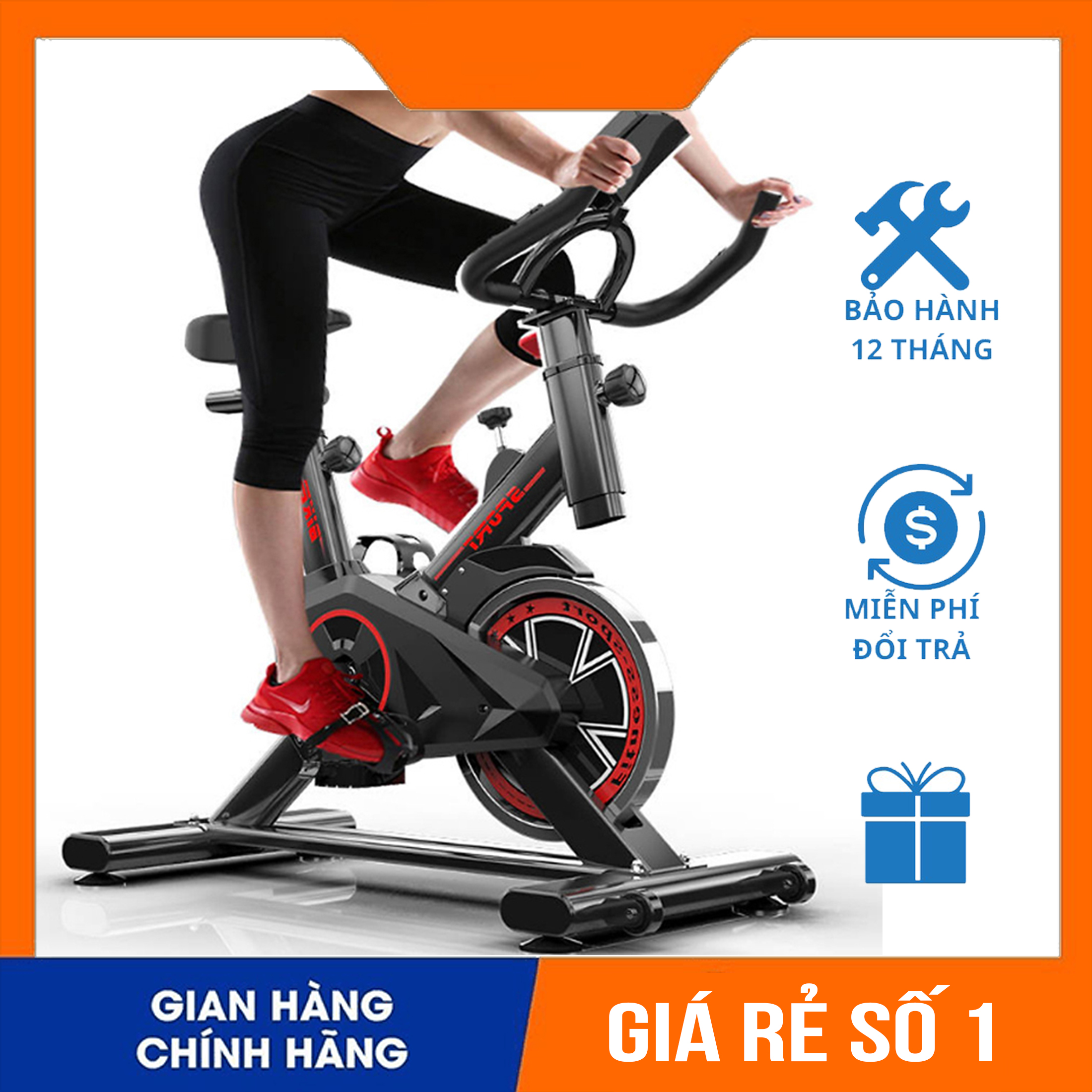 Xe Đạp Tập Thể Dục Tại Chỗ, Xe Đẹp Thể Thao GYM Bike Sport Q7 Bàn Đạp Chống Trượt - Bảo Hành 12 Tháng