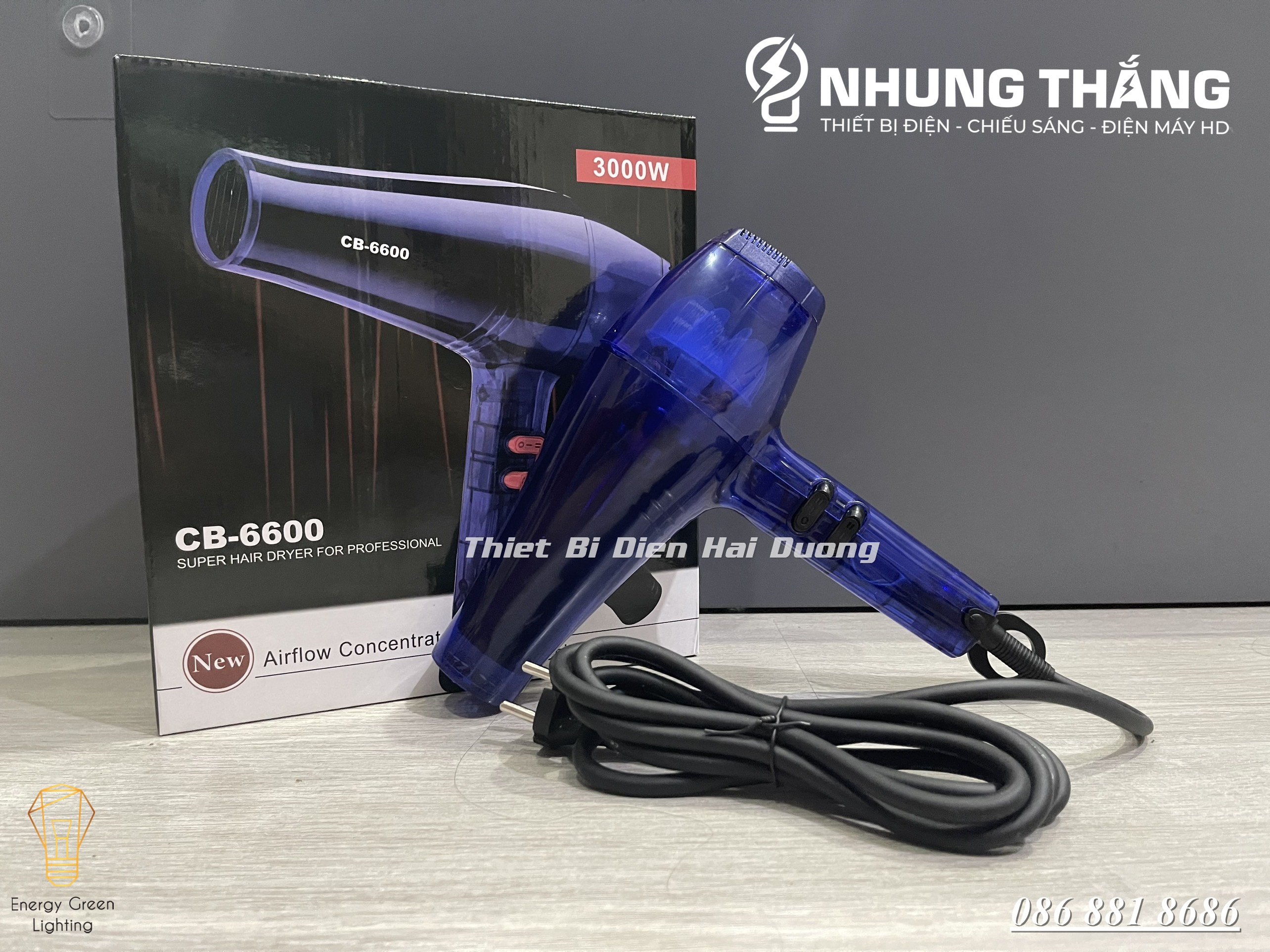 Máy sấy tóc cao cấp ChaoBa CB-6600 2 chiều 3000W (Bảo hành đổi mới 1 năm)