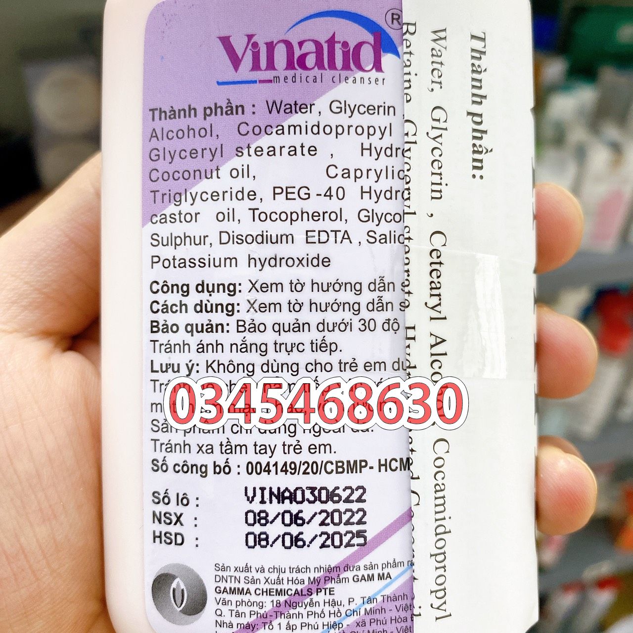 [Chính hãng] Sữa tắm - sửa rửa mặt cho da mụn Vinatid - 150ml