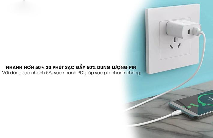 Cóc sạc nhanh cho iPhone Remax WP-U72 2 cổng USB QC3.0+PD Max 18W