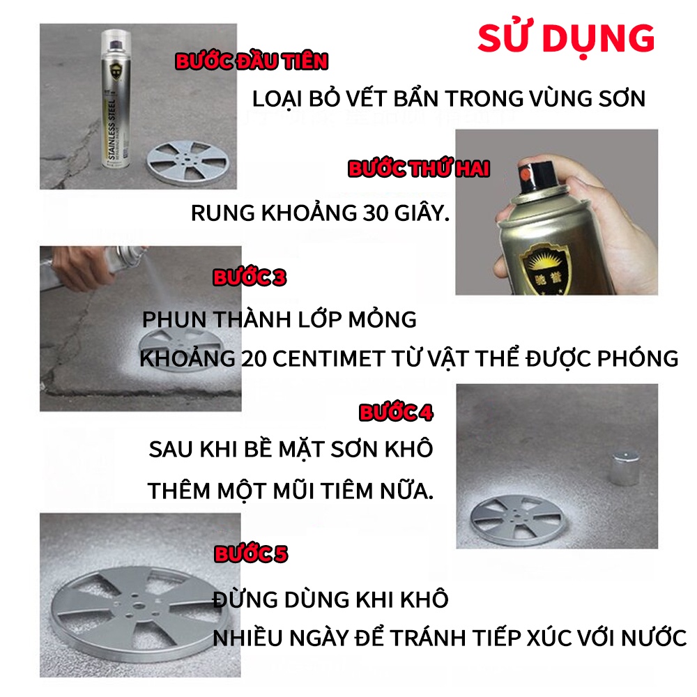 HomeAid Sơn Bạc Mạ Crom Sơn Xịt Mạ Chrome Sáng Bóng 350ml - Chai Sơn Mạ Siêu Bóng-Sơn xe