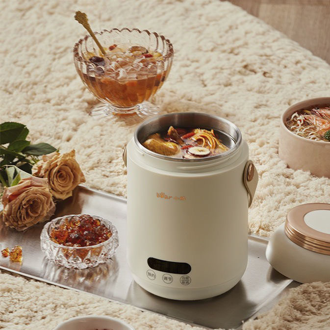 [Chính hãng] Bình ủ cháo cặp lồng điện mini BEAR DRG-P08D1 (nấu cơm hầm canh chưng yến giữ ấm).... Bảo hành 12 tháng
