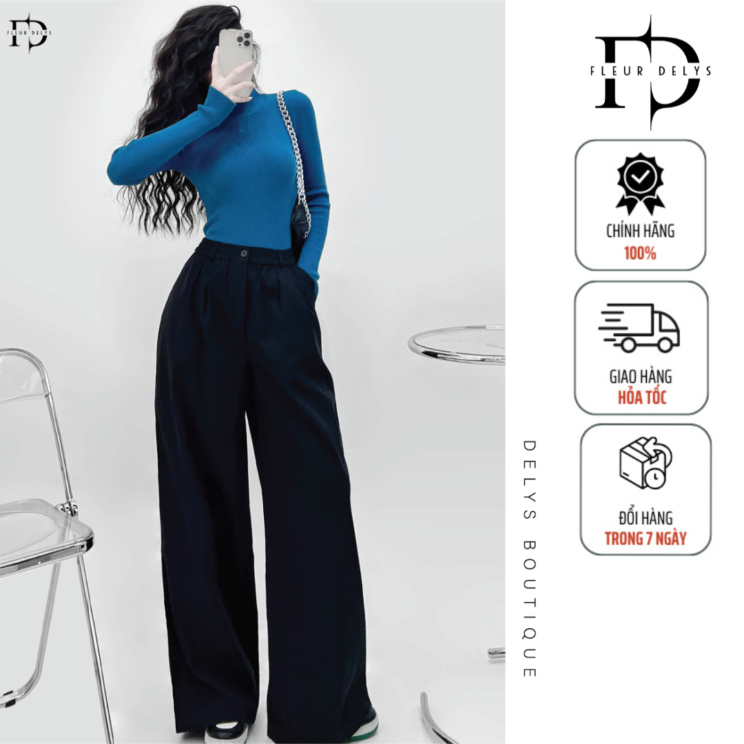 Quần ống suông nữ Delys QB274 cạp chun  dáng