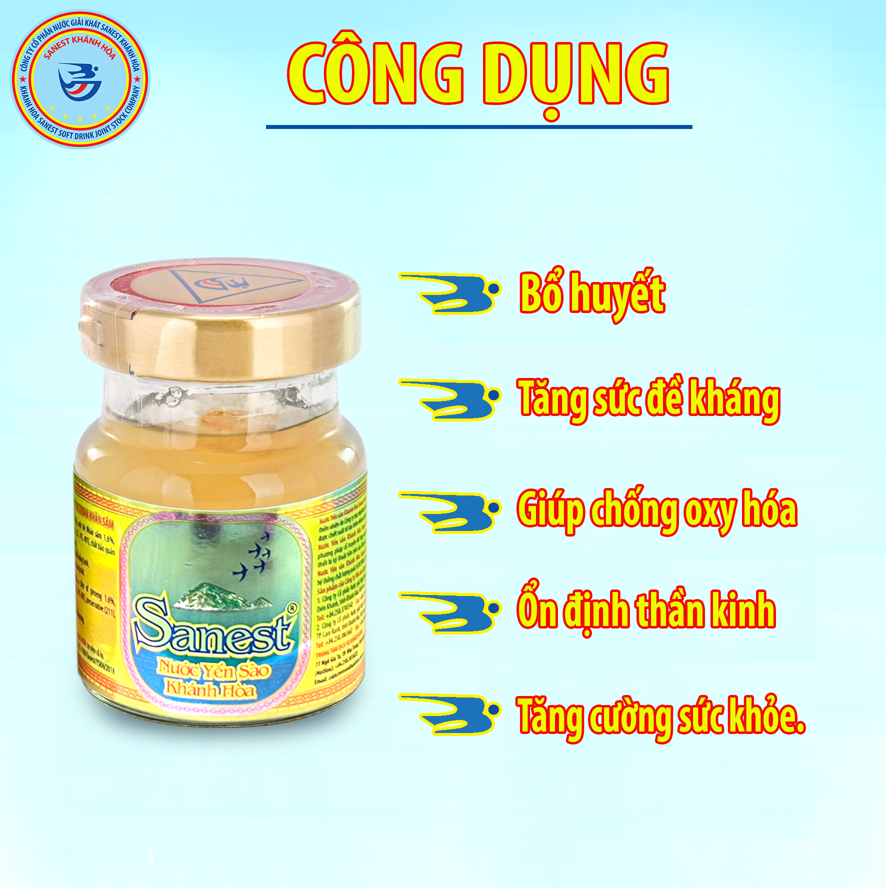 [COMBO 30 LỌ] Nước Yến sào Khánh Hòa Sanest Nhân Sâm 70ml