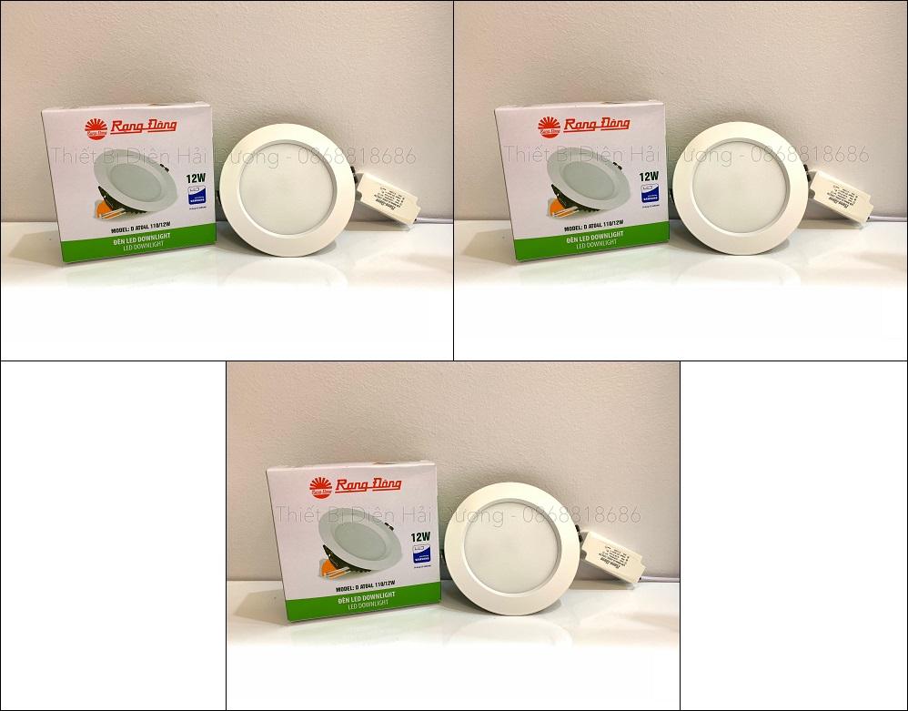 Bộ 3 đèn downlight rạng đông led âm trần at04l 110/12w