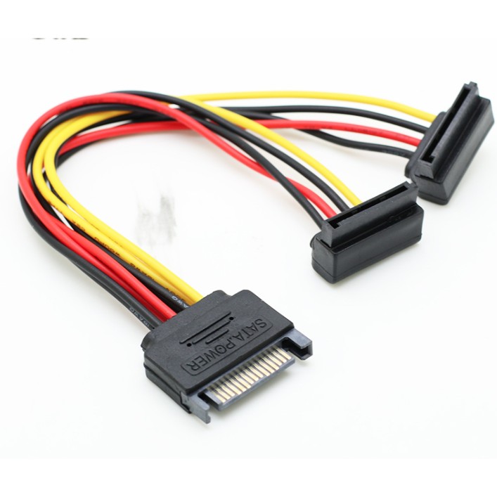 Cáp chia Nguồn SATA 1 Ra 2 Bẻ Góc 90 Độ