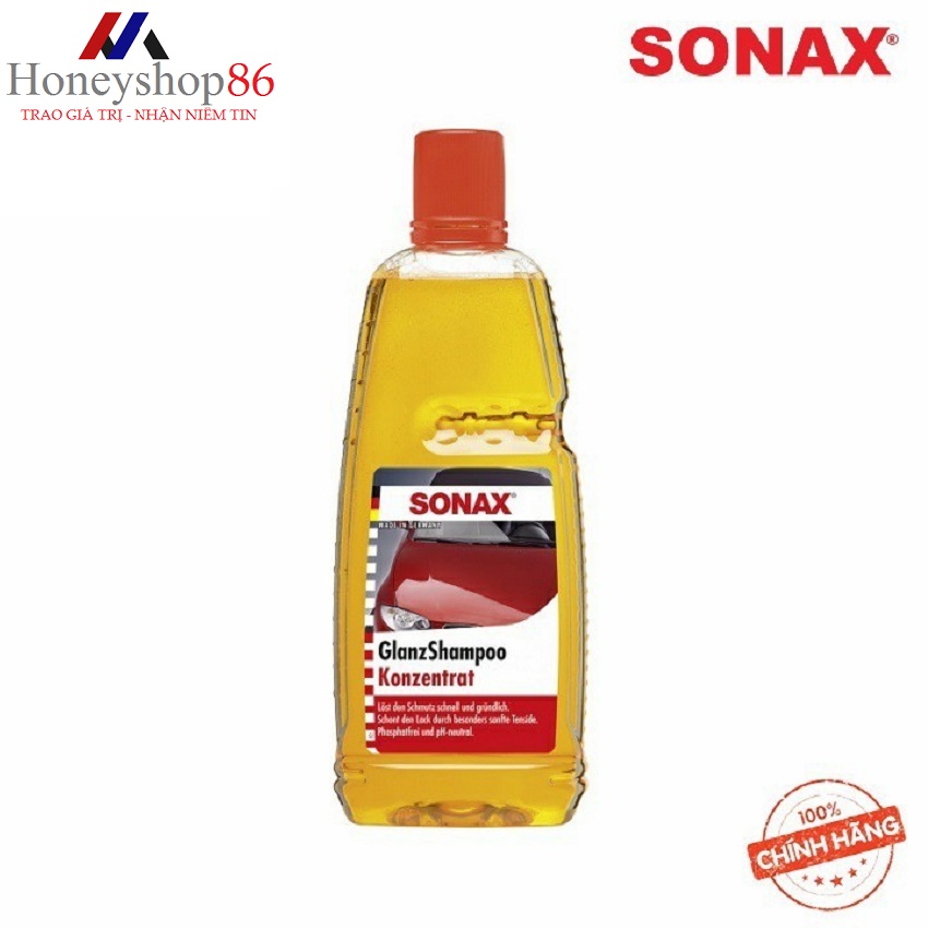 Chai nước rửa xe sonax gloss shampoo concentrate 1 lít 314300 honeyshop86
