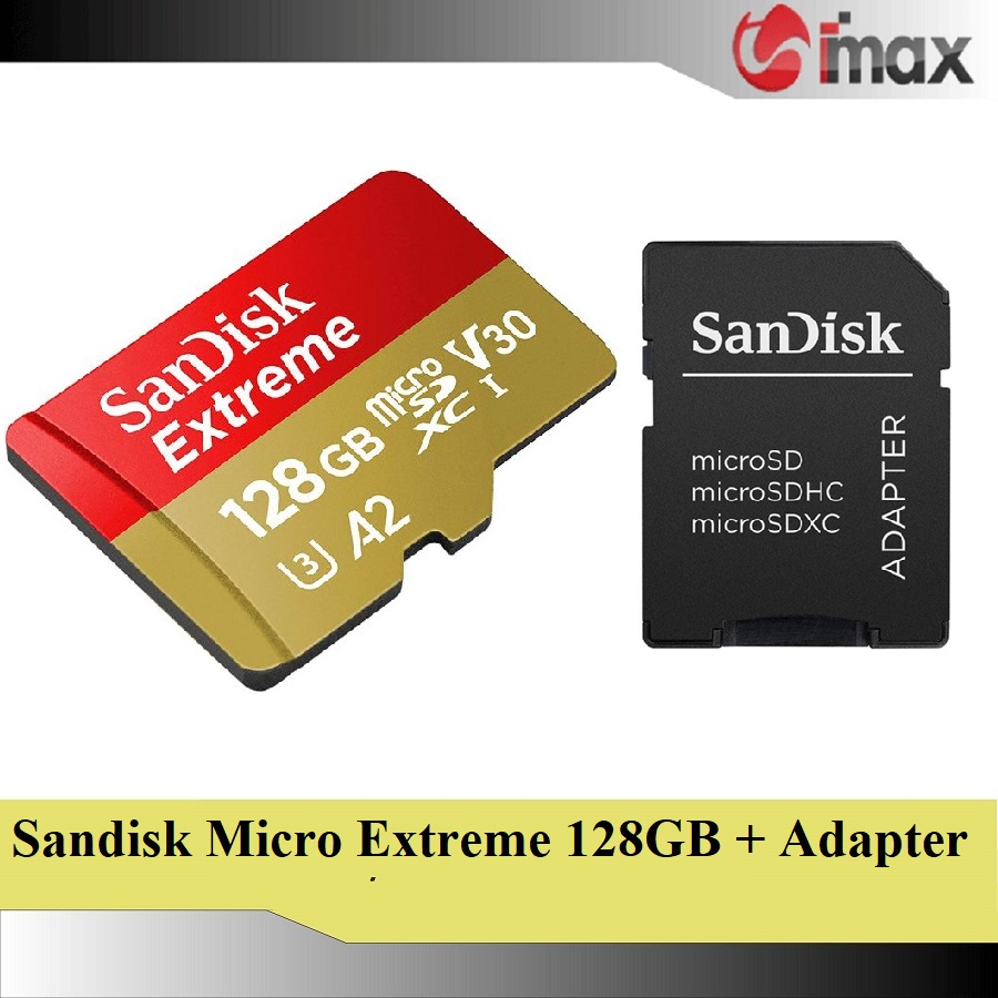 Thẻ nhớ sandisk micro sdxc extreme 128gb + adapter