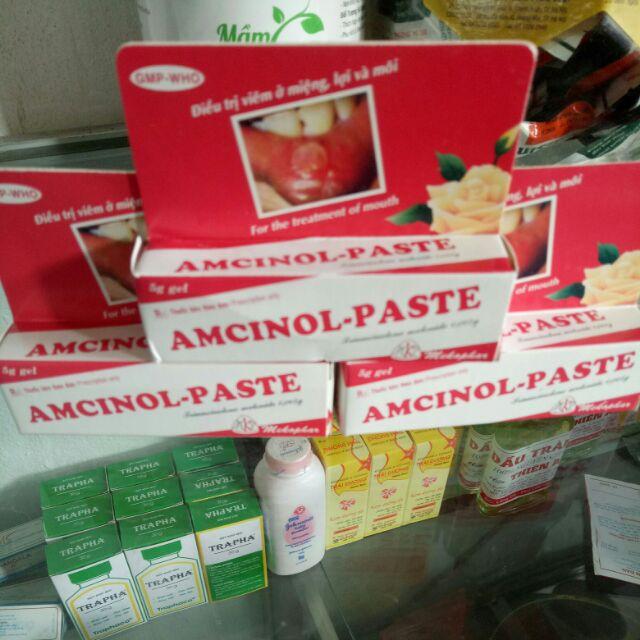 Gel bôi ở miệng, lợi, môi. amcinol - paste gel 5g.