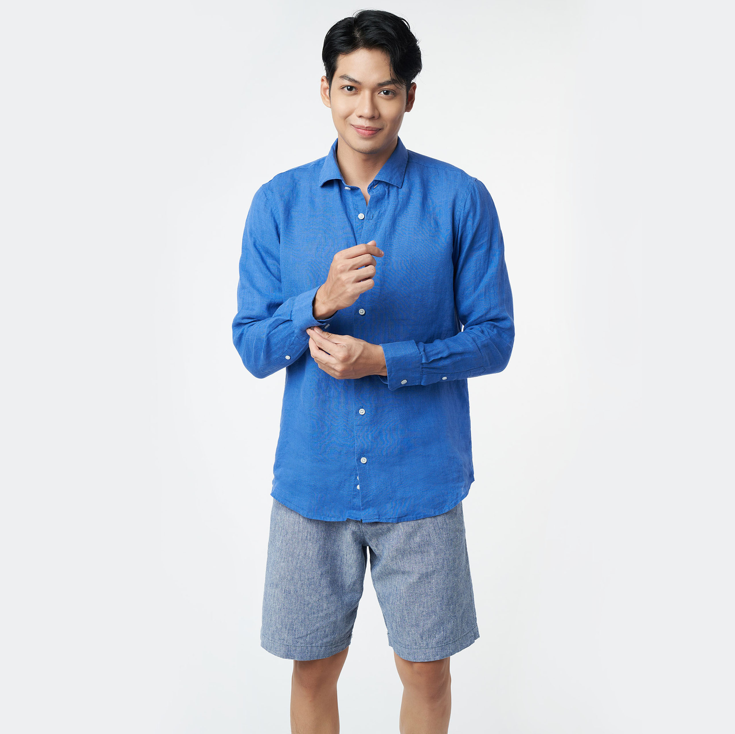 [CÒN SIZE XL] Áo Sơ Mi Linen Basic Nam Tay Dài NINOMAXX 2203042